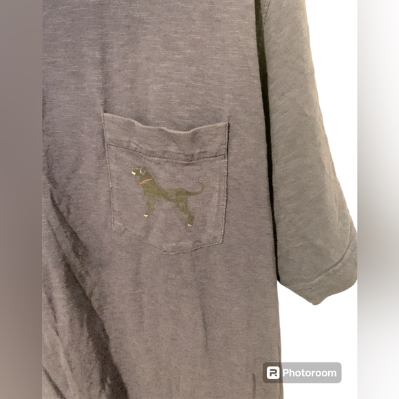 Black Dog Tavern blue tan shirt size Large comfortable pullover buttons - Picture 6 of 6